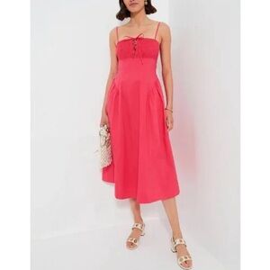 HYACINTH HOUSE Watermelon Smocked Serafina Midi Dress